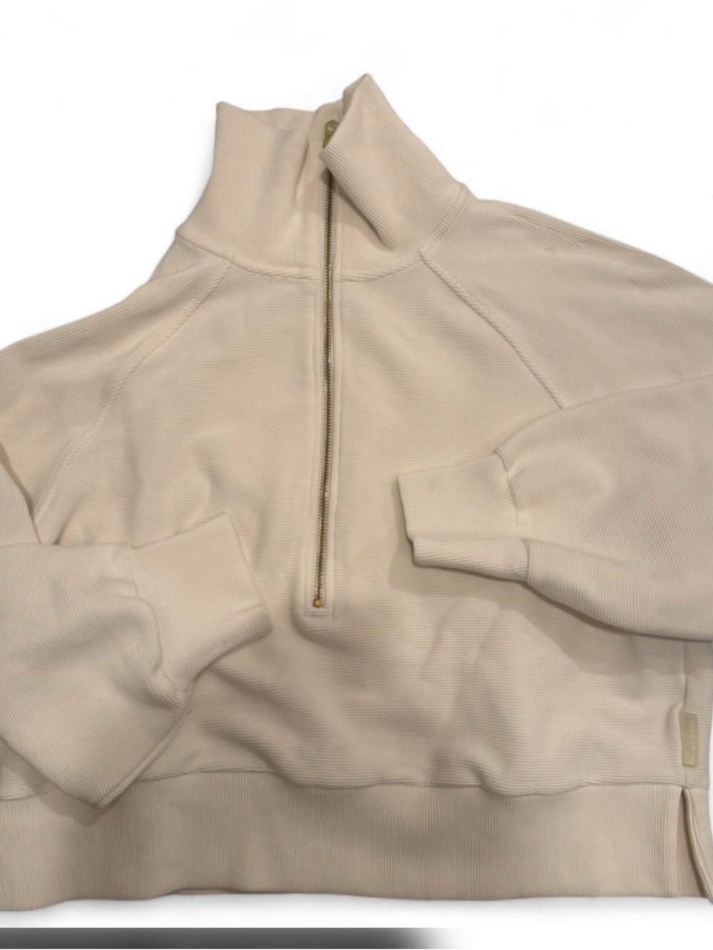 $130 Varley Cream Half-Zip Pullover Sweater - Picture 5 of 8